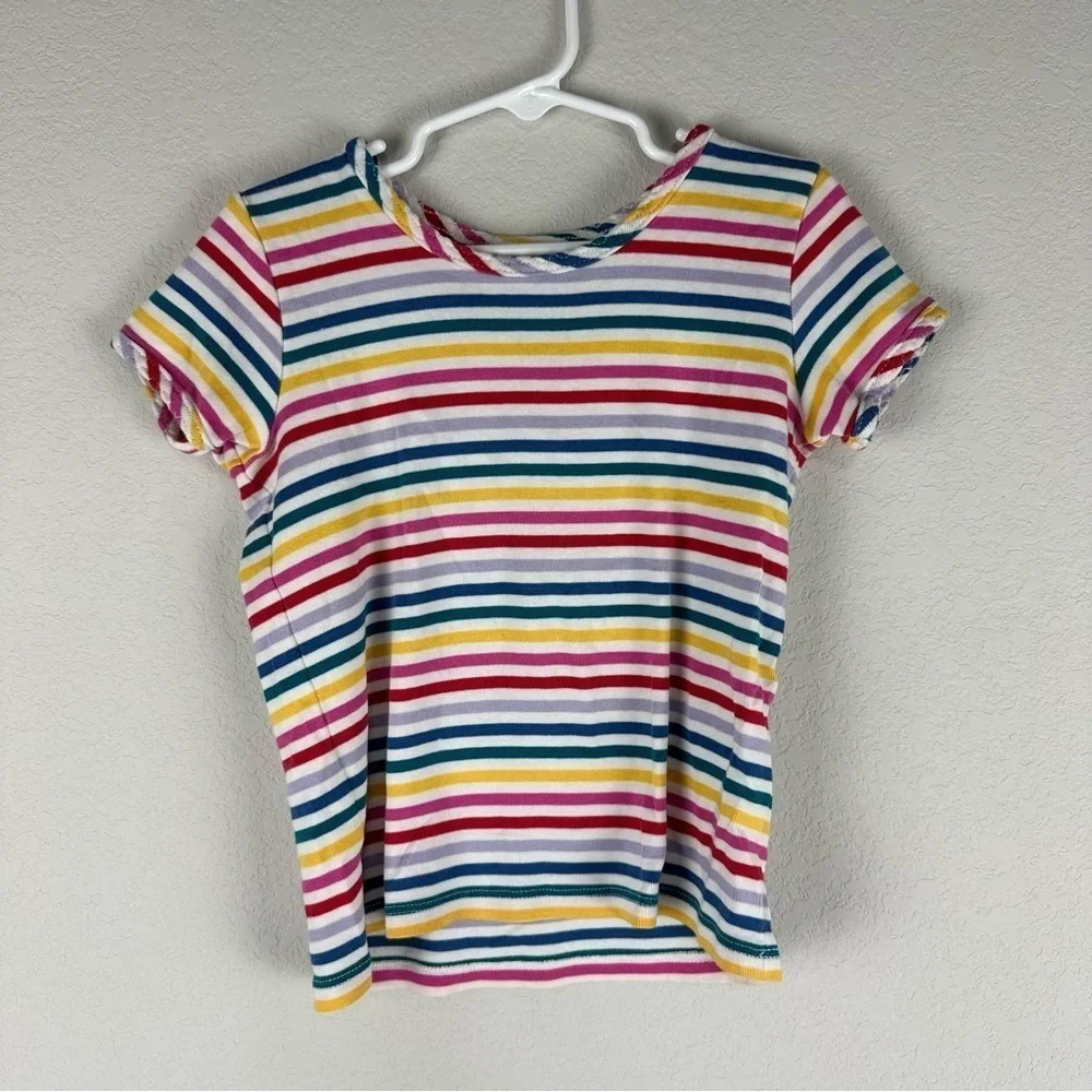 Hanna Andersson Kids Multicolor Stripe Bright Basics Pima Cotton Tee Size 5